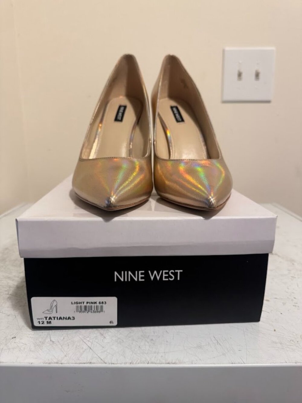 Size 12 Nine West Tatiana Light pink heels - Picture 1 of 5